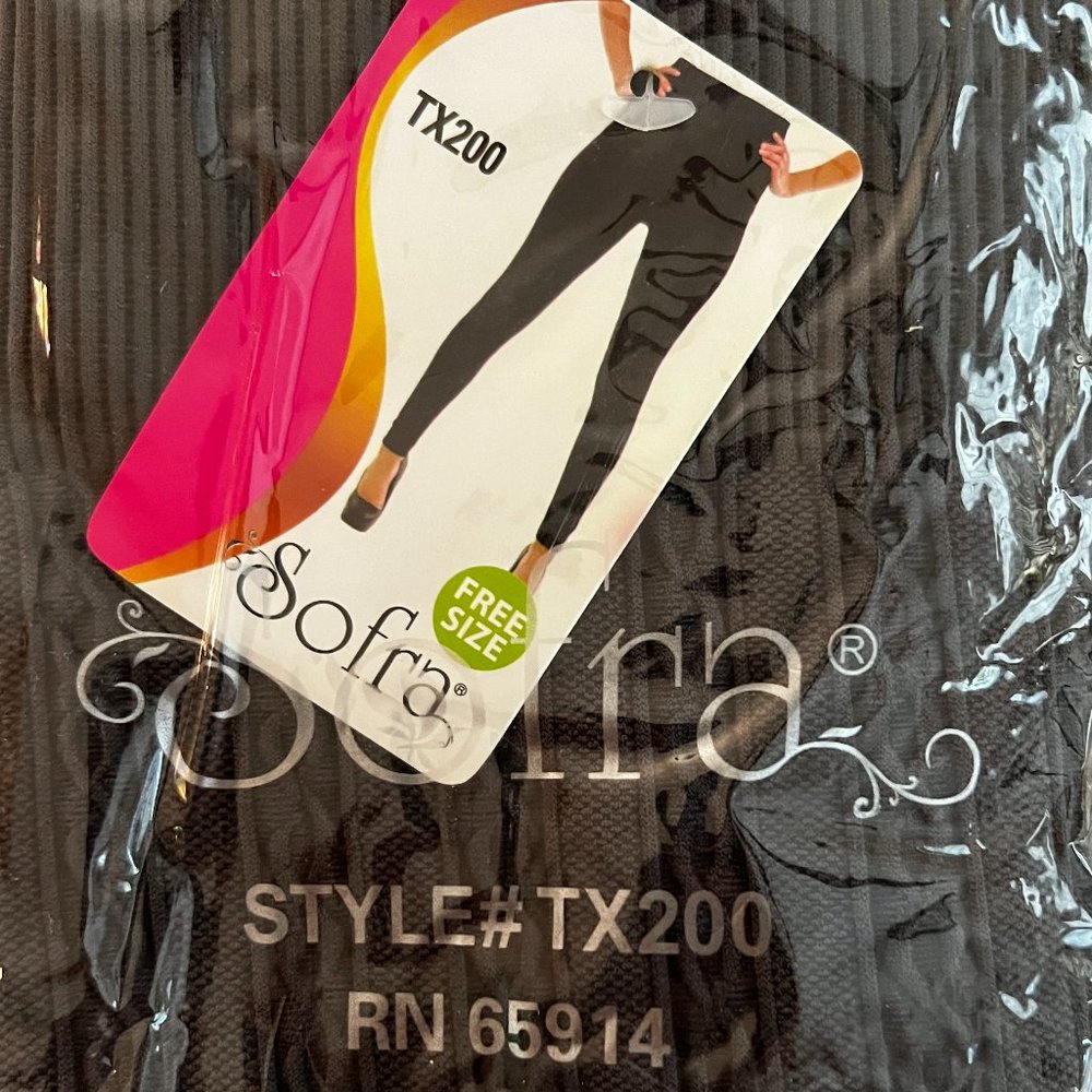 Sofra Black Cable Knit Fleece Lined Legging Free Size New With Tags - Picture 5 of 6